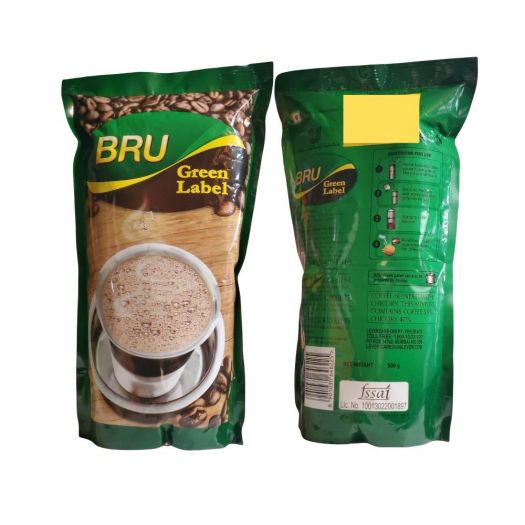 Bru Green Label Coffee Blended With Chicory 17.6oz (500g)