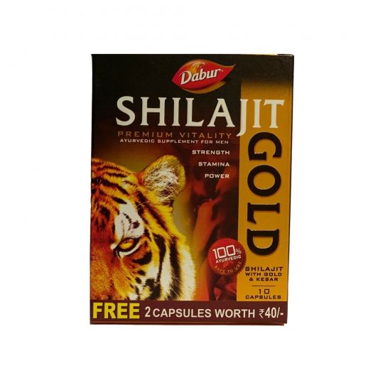Dabur Shilajit Gold Capsules Ayurvedic Supplement For Men 10 Capsules