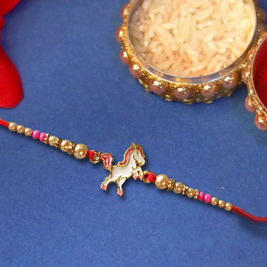 Unicorn Shaped Rakhi For Kids Wih Pink Shade
